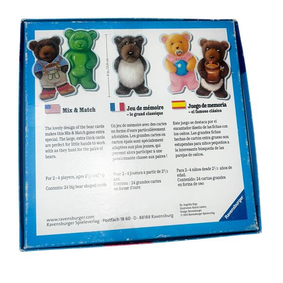 Vintage Ravensburger Teddy Bear Mix & Match bear shaped card game ages 2.5 & up - Picture 4 of 5